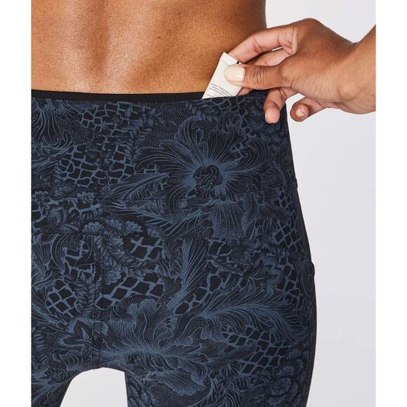 Lululemon Run On Tight Luxtreme Blue Black Women's 4 Workout Gym Fitness Sporty - Picture 10 of 12